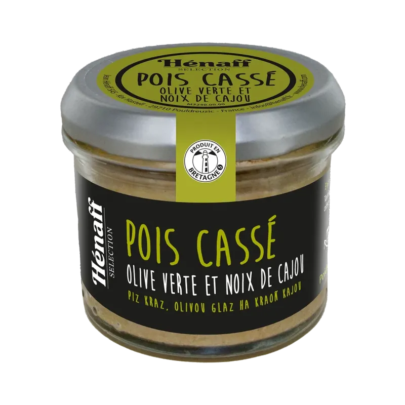 POIS CASSE OLIVE VERTE ET NOIX DE CAJOU