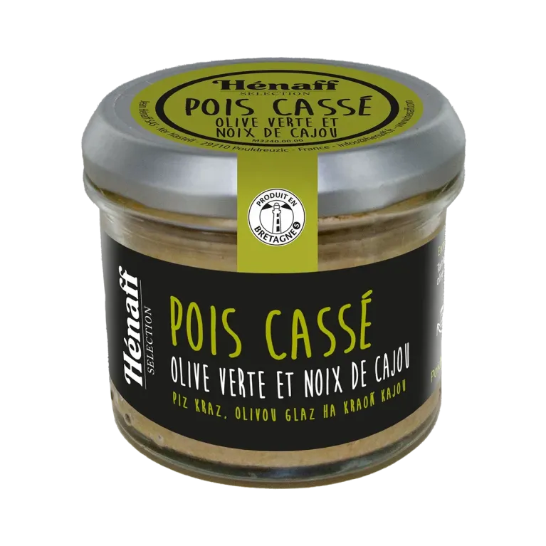 POIS CASSE OLIVE VERTE ET NOIX DE CAJOU POIS CASSE OLIVE VERTE ET NOIX DE CAJOU